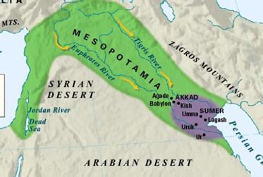 sumerian cities map.